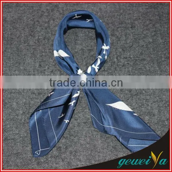 Very Cheap Bird Printing Chiffon Silk Stewardess Scarf