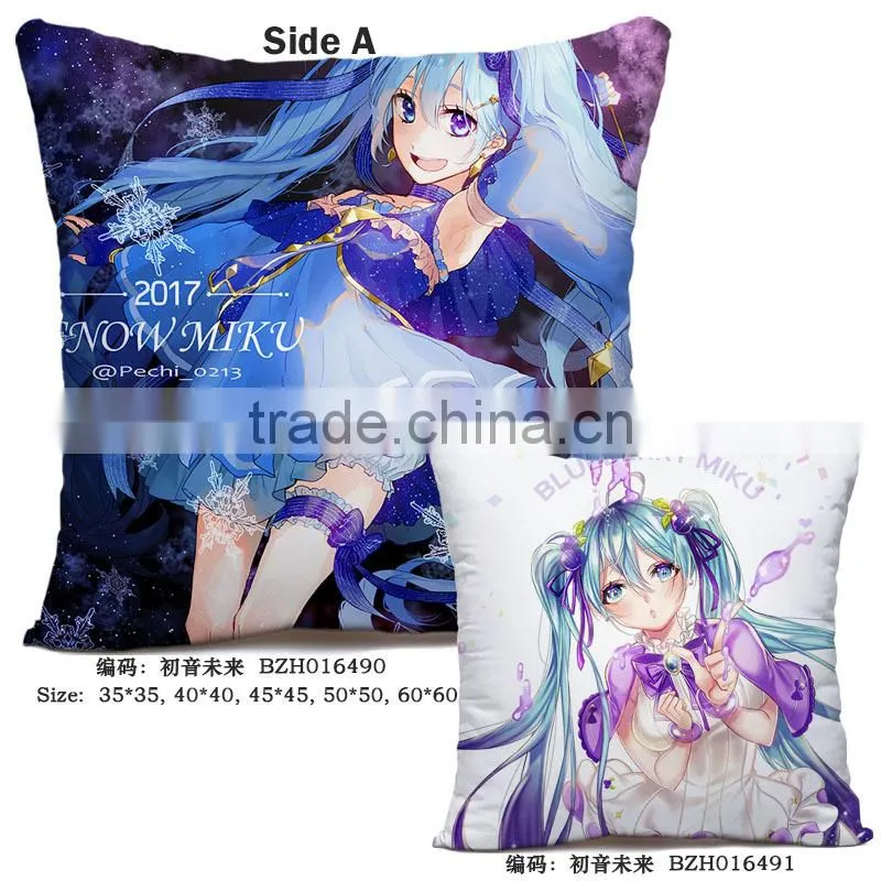 Japanese Popular Singer Hatsune Miku Printed Anime Soft Pillow 45*45CM