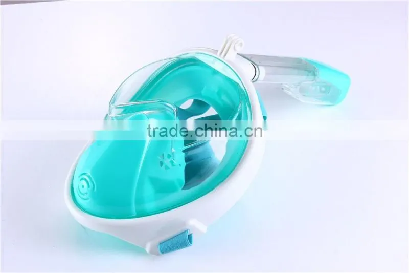 High quality silicone full face diving mask 180 degree snorkel mask snorkel for mask with Gopro mount
