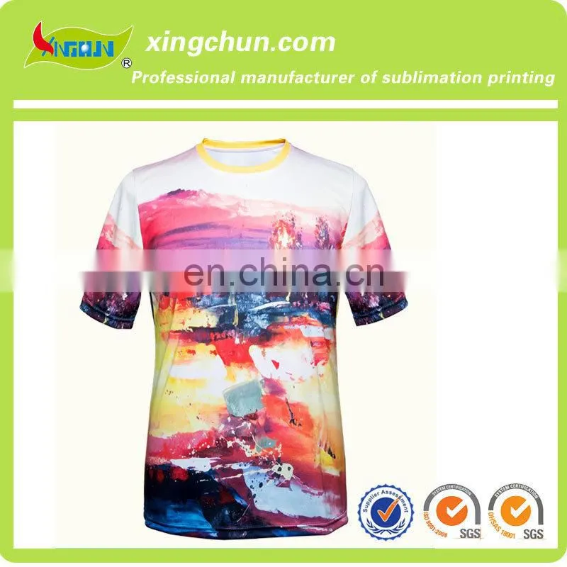 Men's Dye Sublimation Print T-shirt with Short Sleeve
