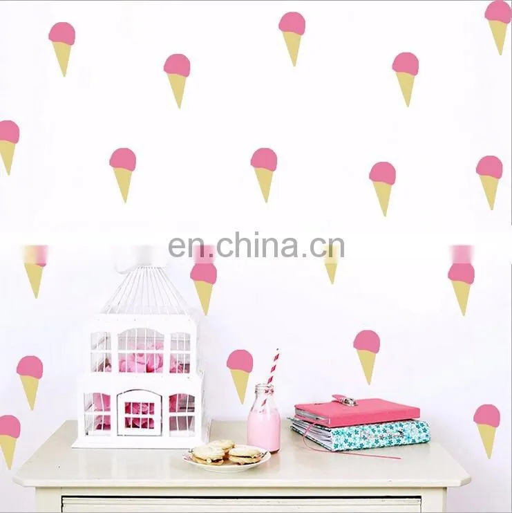 Cute Ice Cream Ins Style Vinyl Wall Sticker Children Room Home Decoration Mural Roon Decal