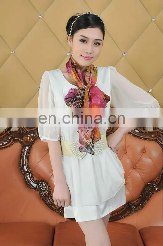 2013 New Style Digital Printed 100% Silk Chiffon Shawl