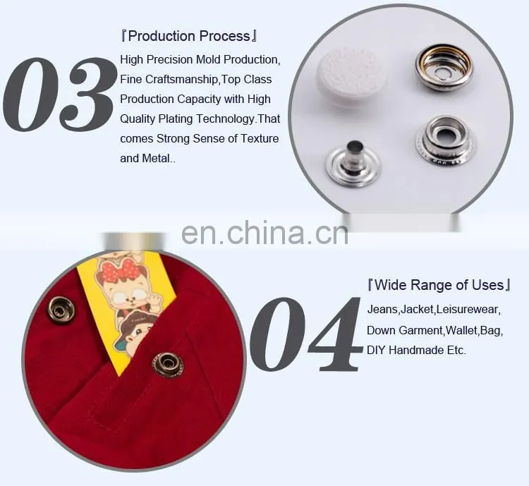 Nylon Cap Metal Snap Button BM10776