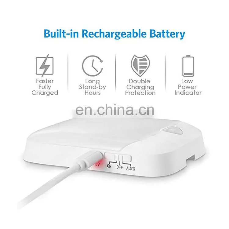 Cordless Wall Light, Rechargeable LED Night Light, PIR Motion Sensor Night Light with USB Cable 2 Modes for Closet, Cabinet