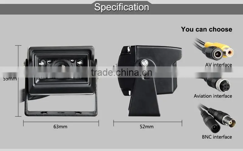 Ir night vision rear view camera color ccd backup reverse car parking camera