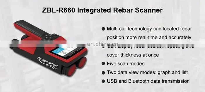 ZBL-R660 Scanner Covermeter Steel Reinforcement Detector Concrete Wall Scanner