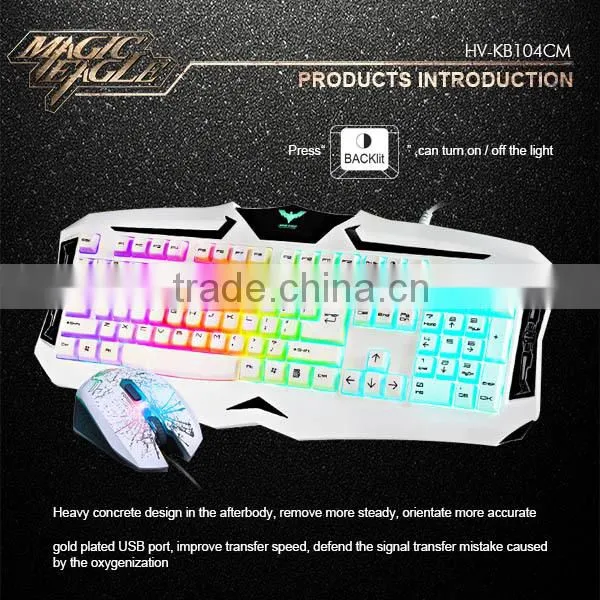 HAVIT 2-level high-strength supporting foot breathing light gaming keyboard and mouse kits