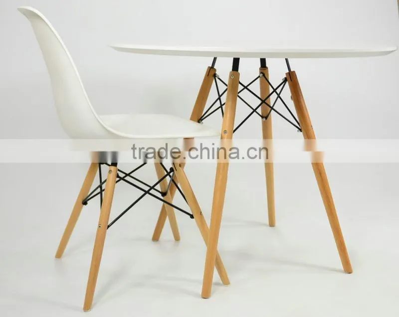 Glass or MDF top with Wood base dining table