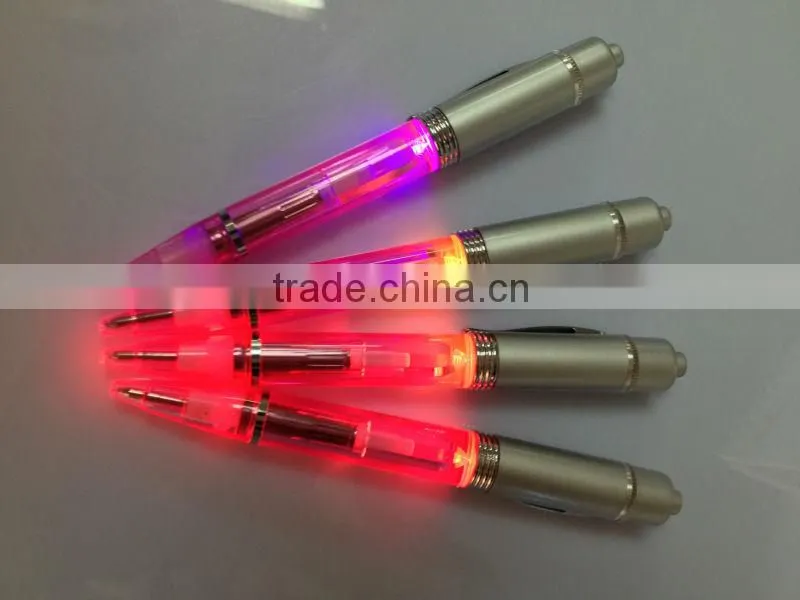 led light ballpen,promotional gifts led glowing pen,led colorful ballpen,led ballpen for 2015,led light up pen for festival