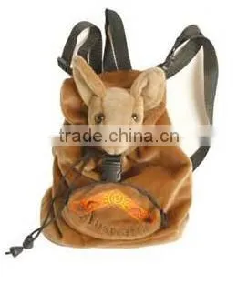 kangaroo backpack/plush kangaroo bag/soft animal kangaroo backpack