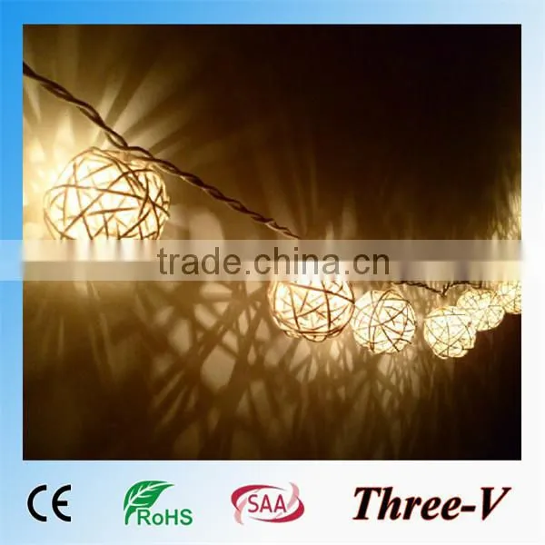 2015 NEW rattan ball christmas decoration led ball string light