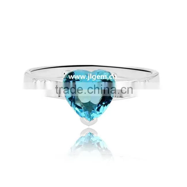 American Size 925 Sterling Silver Gemstone Ring With AAA Grade Heart CZ Gemstone