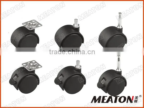 Plate swivel caster wheel with brake
