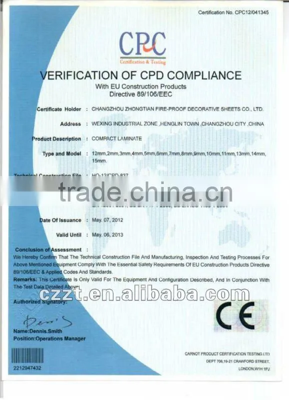 hpl;HPL high pressure laminate compact laminate sheet