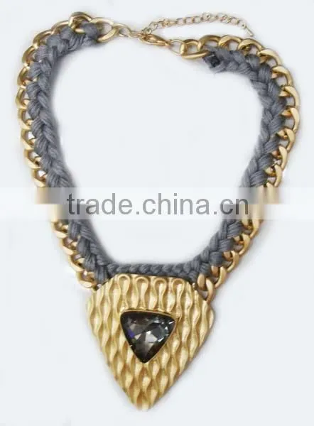 New Arriving Style Casting and Cotton thread Fashion Jewelry Necklace