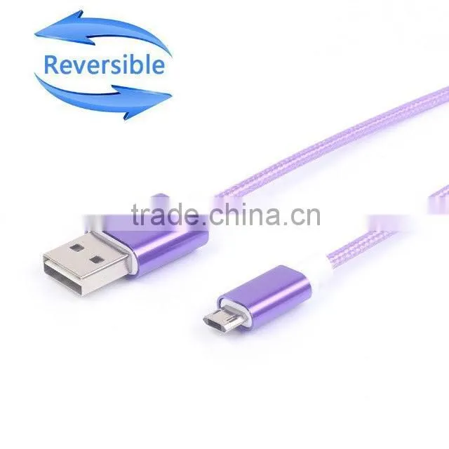 Coolsell Reversible Micro USB Cable For Samsung s6 5pin Metal Cable USB 2.0 Charger Cable
