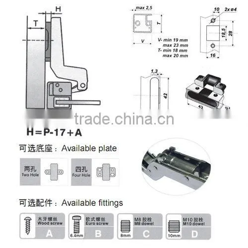 Two way aluminium frame door hinges