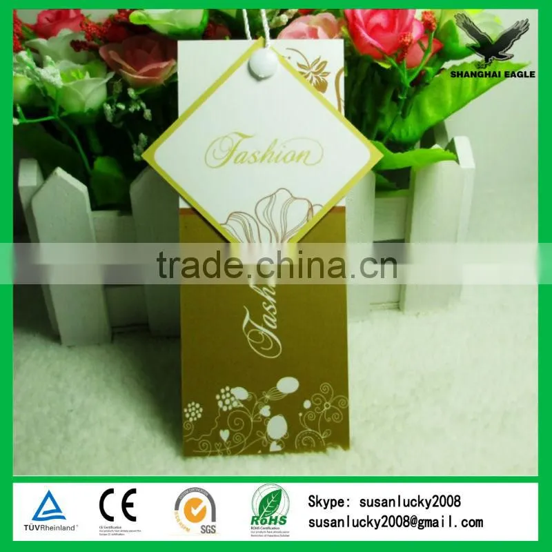 China jeans hang hard plastic tag printed paper hang tags, garment hang tags