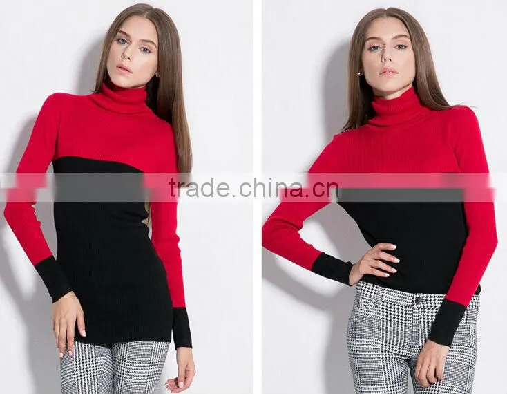 fashion design high end long knitted ladies sweater