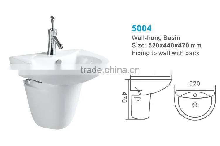 Chaozhou manufacturer bathroom ceramic wall hung wash basin