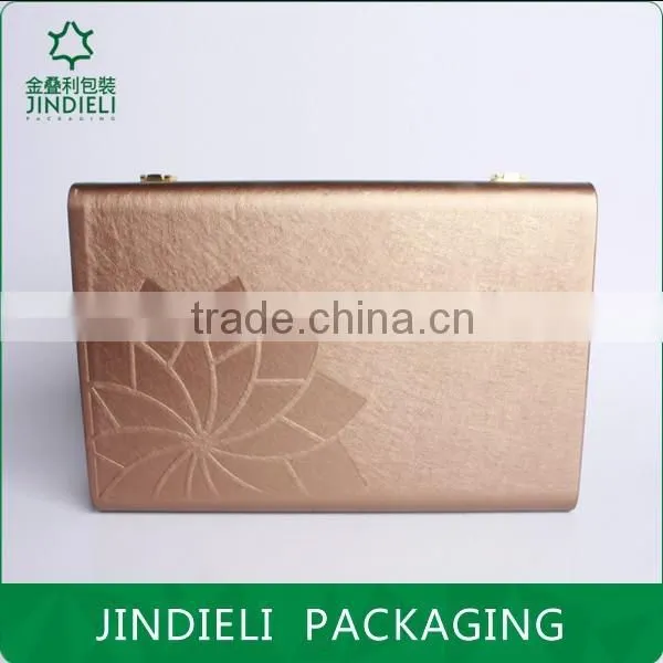 hot stamping beauty flower brown cosmetic box packaging