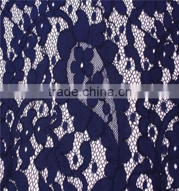 Great Design With Competitive Price Knitting Polished Heavy Cotton nylon Lace Fabric for evening long dresses