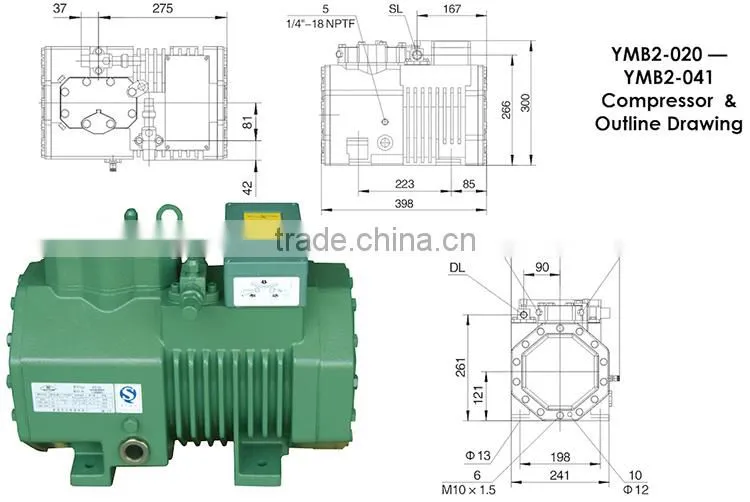 Yemoo r134a refrigeration cold storage bitzer compressor 110v for fruit storage