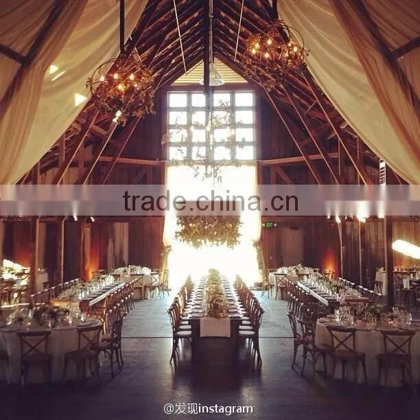 wood cross back chair for garden and wedding