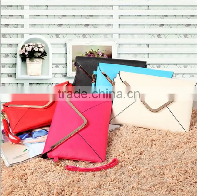 2016 new European and American fashion multicolor handbag envelope bag hand shoulder diagonal