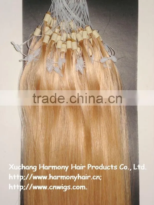 TOP REMY micro rings loop wavy hair extensions
