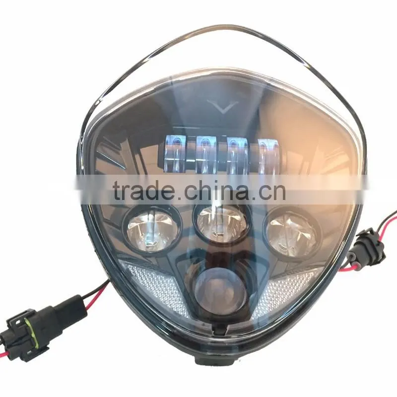 Bullet Style Headlight- Polaris Victory Motorcycle LED Headlights Kit Cross Country Magnum 8 Ball