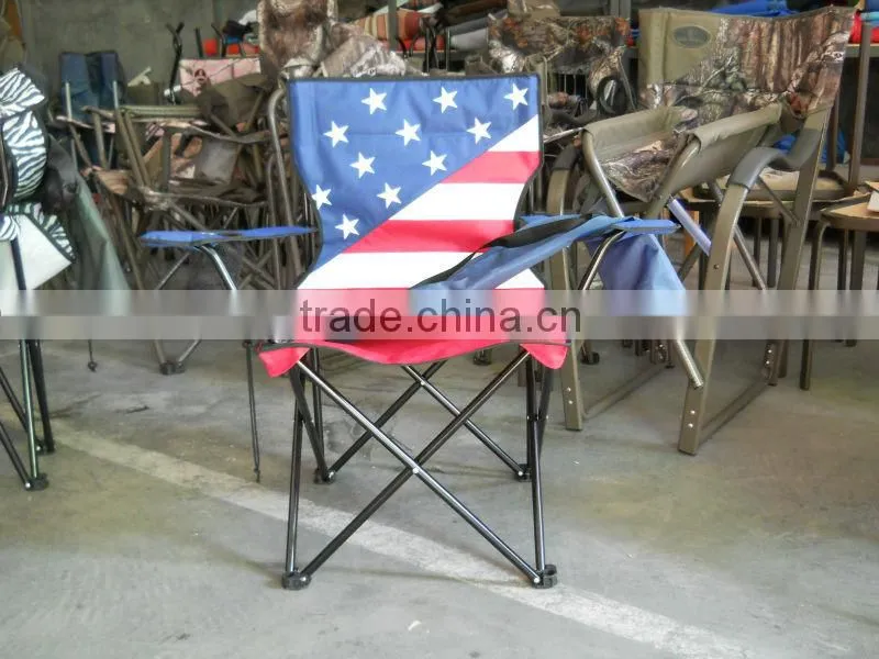 Quad Canvas Flag Folding Chair With Flad Printing