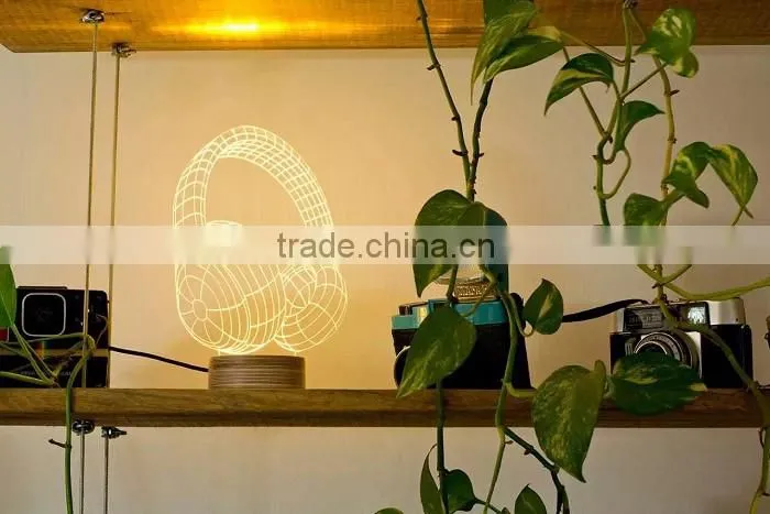 Innovative Headphone Shape 3D LED Lamp