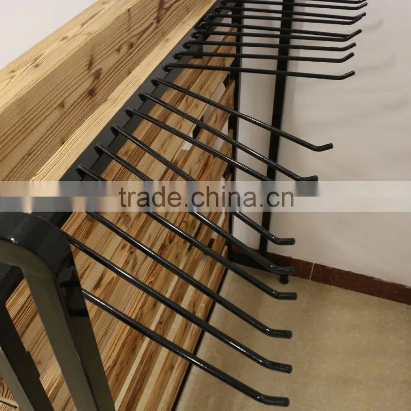 Wood and metal clothes display Trousers rack with hanging
