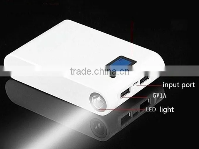 Power Bank 10000mAh External Battery Charger Dual USB Charger with Flashlight for Apple