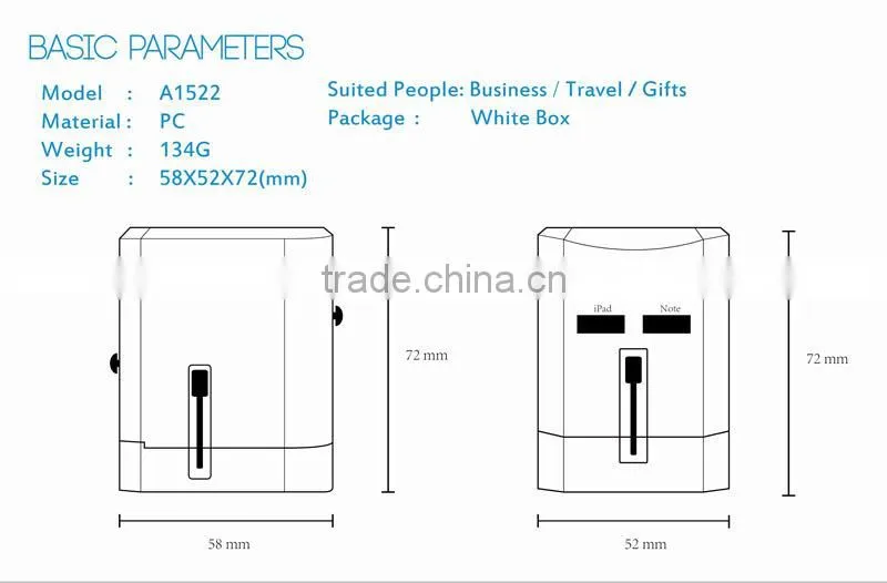universal usa travel adaptor with electrical switch socket 2500Ma