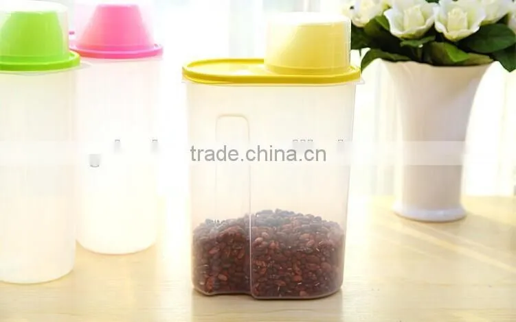 Kitchenware measuring and seal plastic food storage container