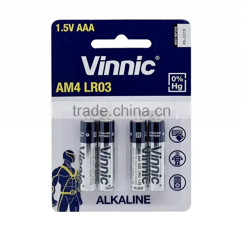 AAA am4 lr03 0% Mercury Alkaline Dry Battery toys remote control use