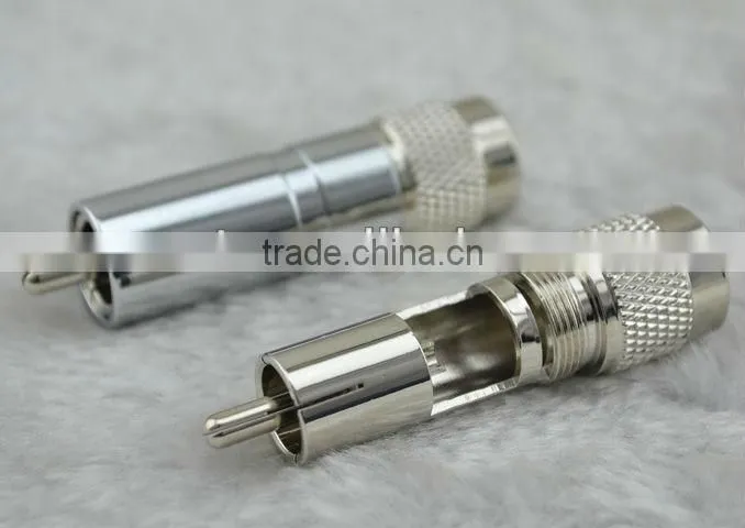Rhodium Plated RCA Plug 8mm Audio Cable Solder Phono Connector