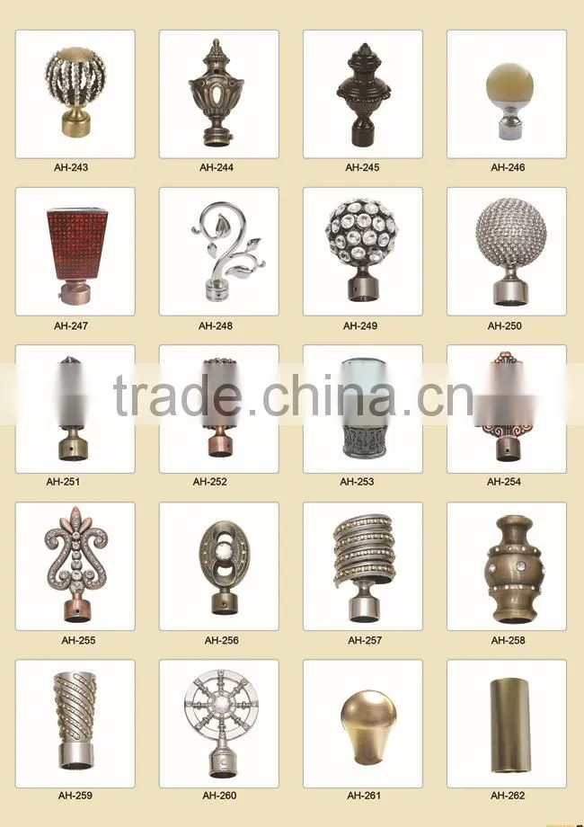 2016 New models curtain rods leaf finial