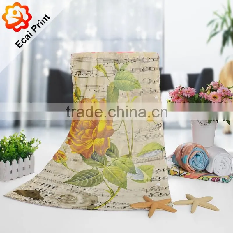 Hot sale creative microfibre dye printed hand towel with images