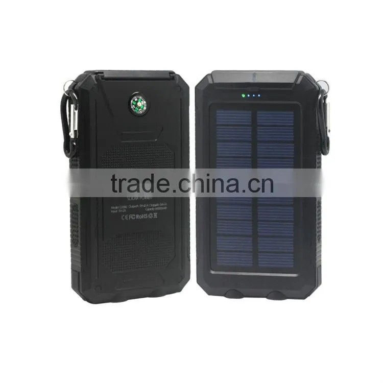 Universal portable compass usb 8000mah waterproof mobile phone powerbank