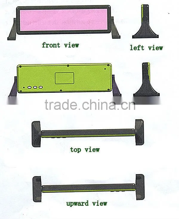 12V Cigar lighter power supply Blue color Mini display-735 LED sign car