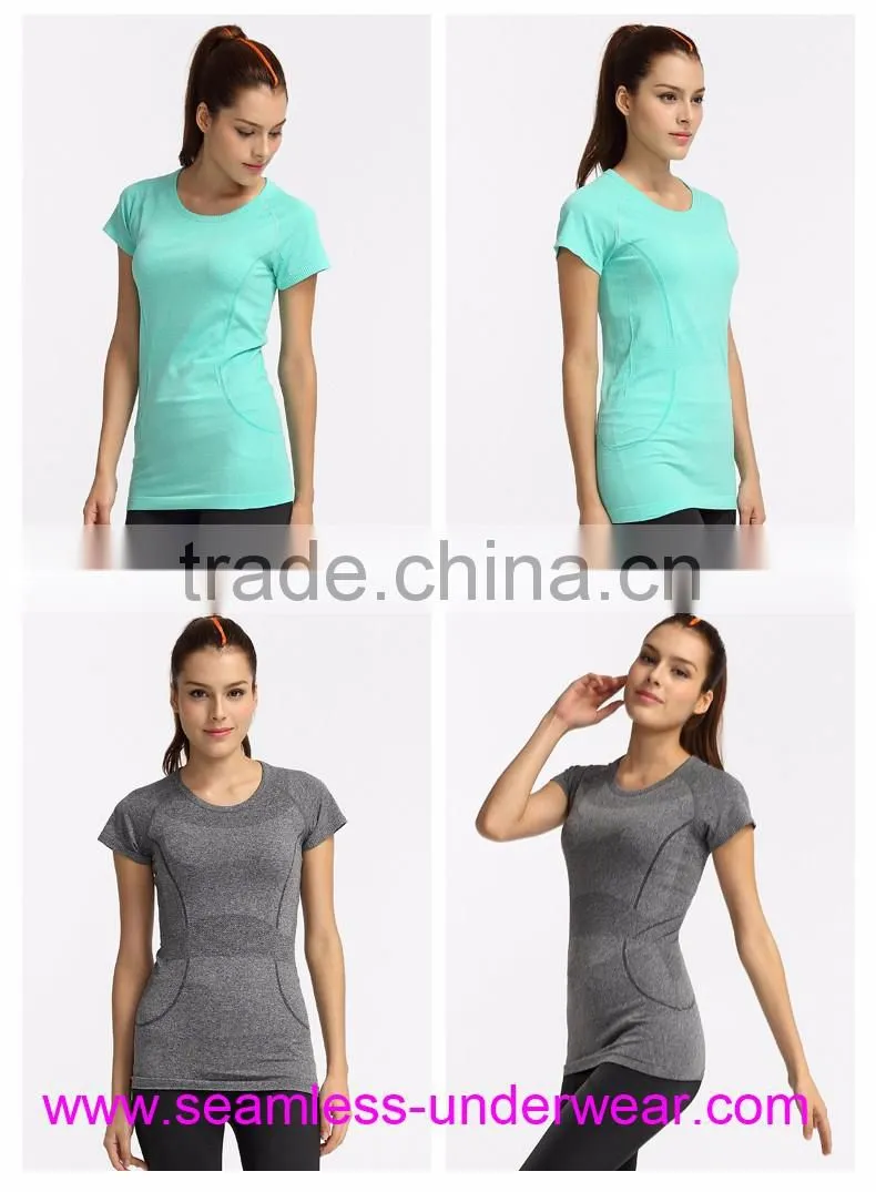 Seamless Workout Shirt for Women, Workout T Shirts, Dri Fit Fitness Shirts Manufacturers