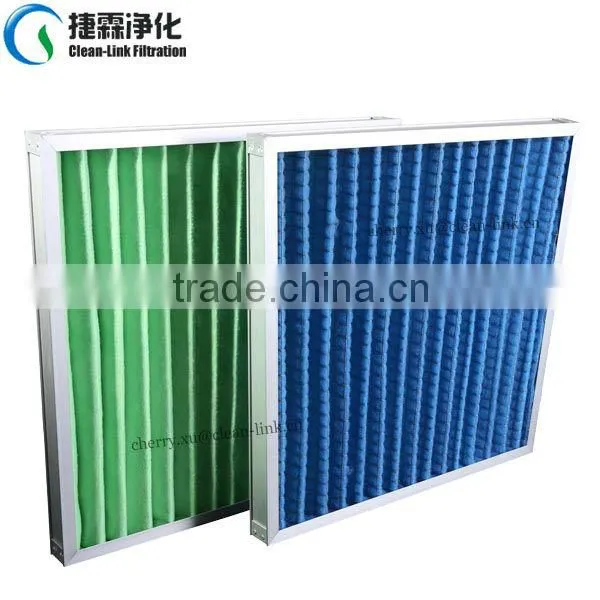Supplier Aluminum Frame Synthetic Fibre Pleated Panel Air Filters