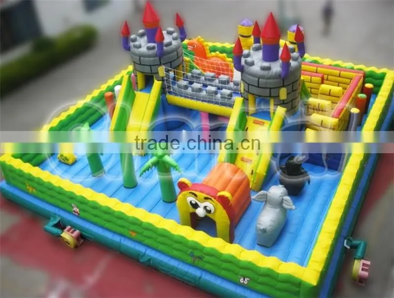 Hot sale kids inflatable spider park/dinosoucer castle/amusement park