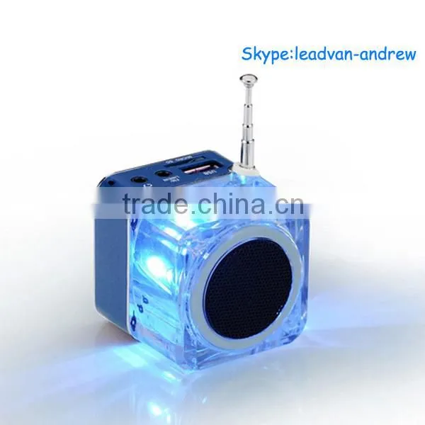 Support USB TF Music Playing Crystal Flash High Quality Nizhi Speaker With FM Radio