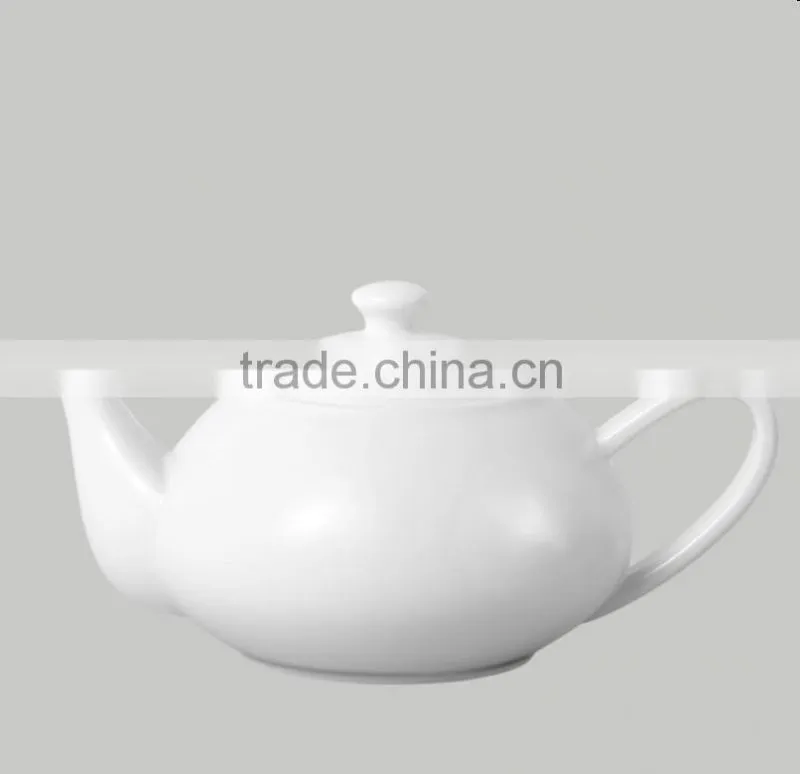 Drinkware 1000ml white blank ceramic teapot for hotel