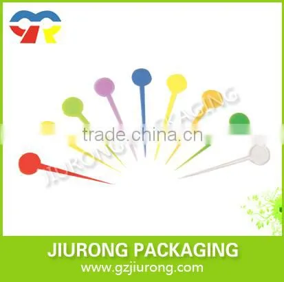 Disposable cocktail stirrer with different colors and shape plastic cutter and fork