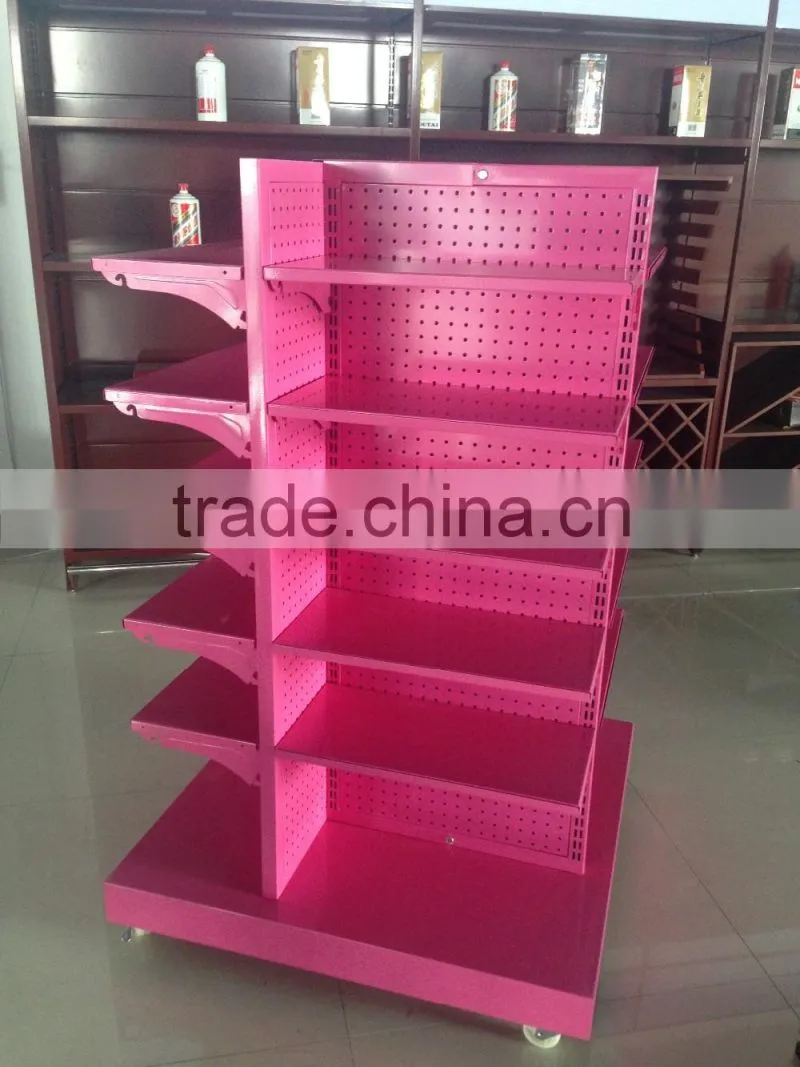 MJYI supermarket shelf gondola cosmetic shelf four directional supermarket shelf